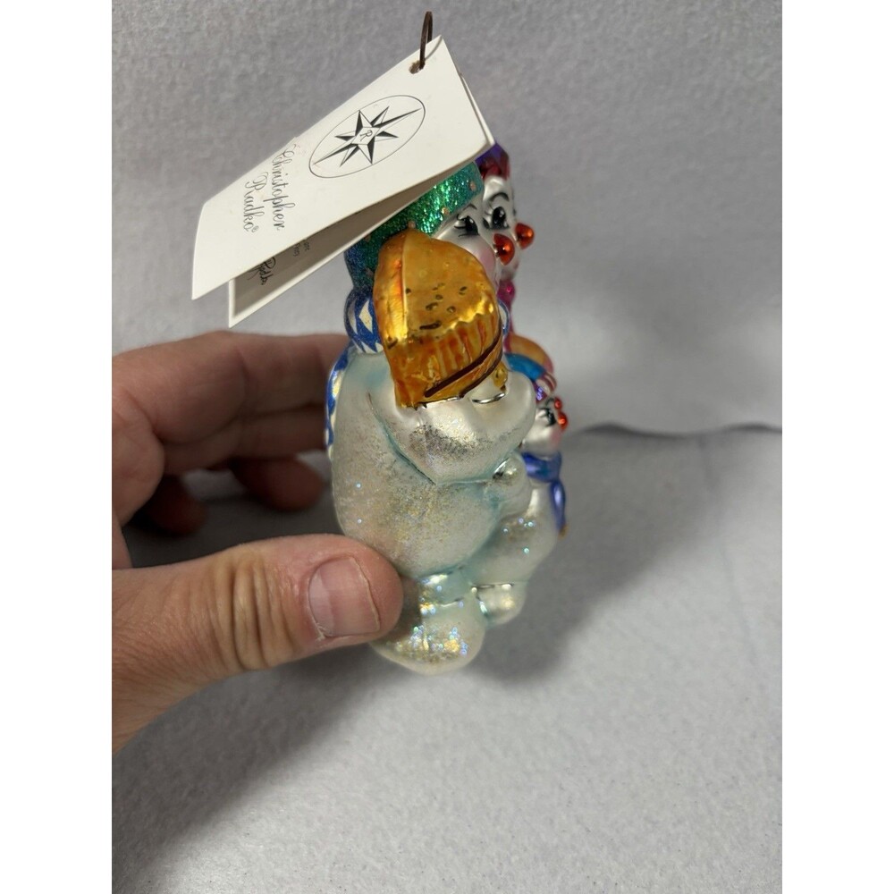 CHRISTOPHER RADKO 4 1/2" Ornament WINTER PORTRAIT Mr. Mrs. Snowman Kids B1 - Picture 3 of 10